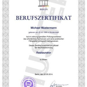 BUY Geprüfter Immobilienfachwirt Graduation Certificate online | Certificate We Delivery innert 10 days with PDF for download and Shipped with DHL
